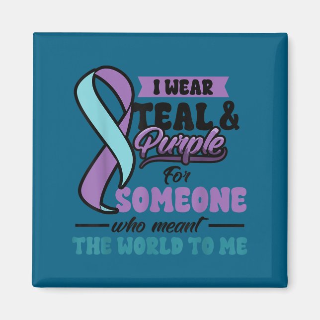 Íman Suicide Prevention Wear Teal Purple Someone Meant  (Frente)