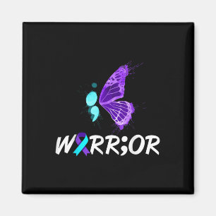 Íman Suicídio Sensibilização Camisa Semicolon Borboleta