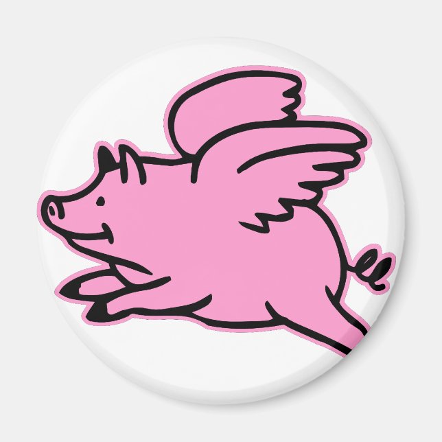 Íman Suíno rosa voador muito bonito (Frente)