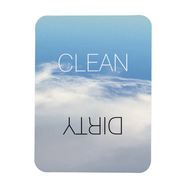 Íman Sujo limpo, nuvens de céu lavadoras de louça desli (Vertical)