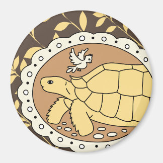 Íman Sulcata Tortoise Magnet (oval castanho)