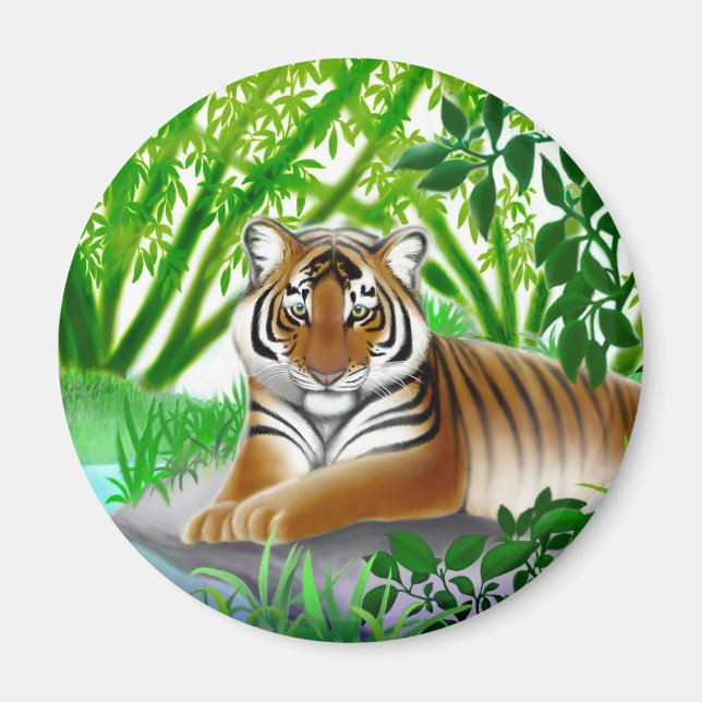 Íman Sumatran Tiger em Bambu (Frente)
