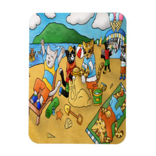 Íman Summer Beach Cats Magnet