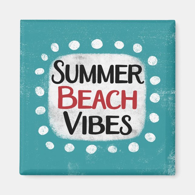 Íman Summer Beach Vibes Refrigerator Magnet (Frente)