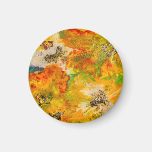 Íman Summer Flowers abstract Orange Gold Yellow