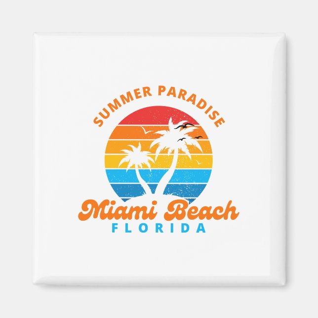 Íman Summer Paradise Miami Beach Flórida-Sunset Palms (Frente)