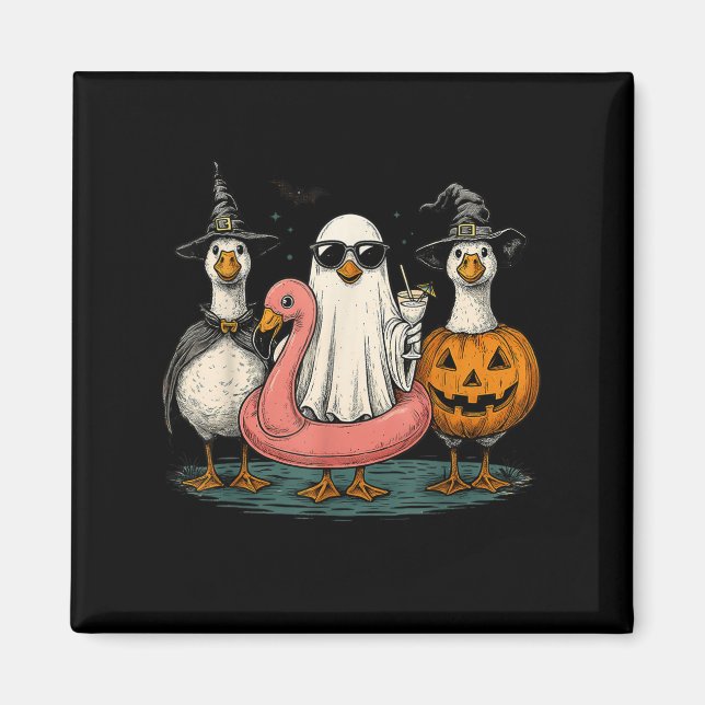 Íman Summerwin Goose Boo Ghost Pumpkin Halloween Summer (Frente)