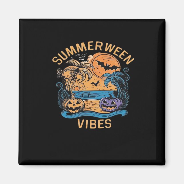 Íman Summerwin Vibes Spooky Summer Pumpkin, Diversão Cl (Frente)