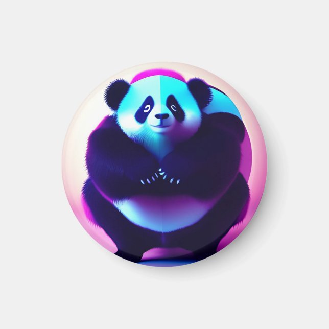 Íman Sumo Panda O Névoa Bamboo, Magnet (Frente)