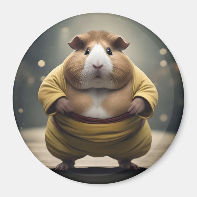 Íman "Sumo Squeakdown: O Poderoso Lutador de Porquinho- (Frente)