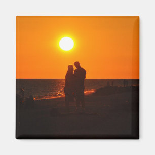 Íman Sun Casal Silhouette Love Sanibel Sunset Magnet