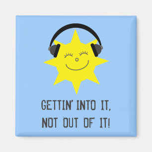 Íman Sun que escuta a música GETTING NELA ímã