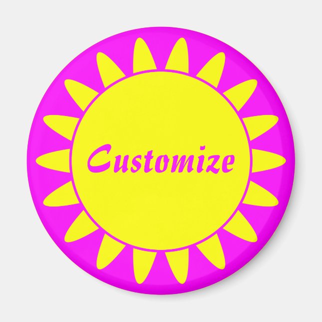 Íman Sun Ray Modelo - 3 - Magenta e amarelo (Frente)