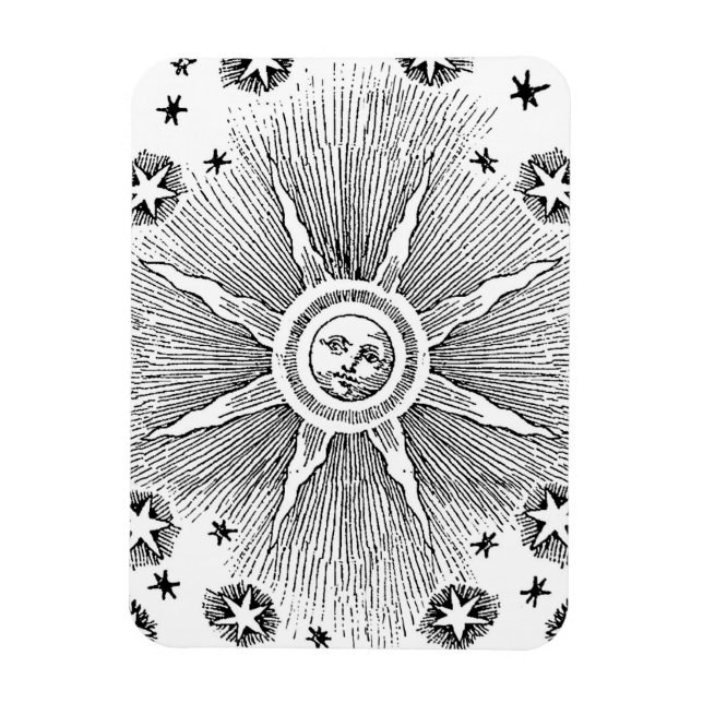 Íman Sun Stars Antiguamente Night Sky Medieval Zodieval (Vertical)