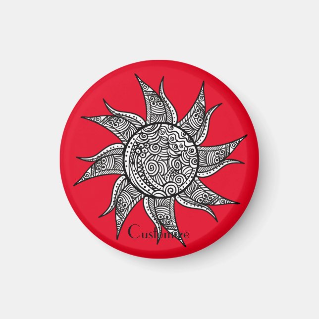 Íman Sun Tattoo Thunder_Cove estilo Henna (Frente)