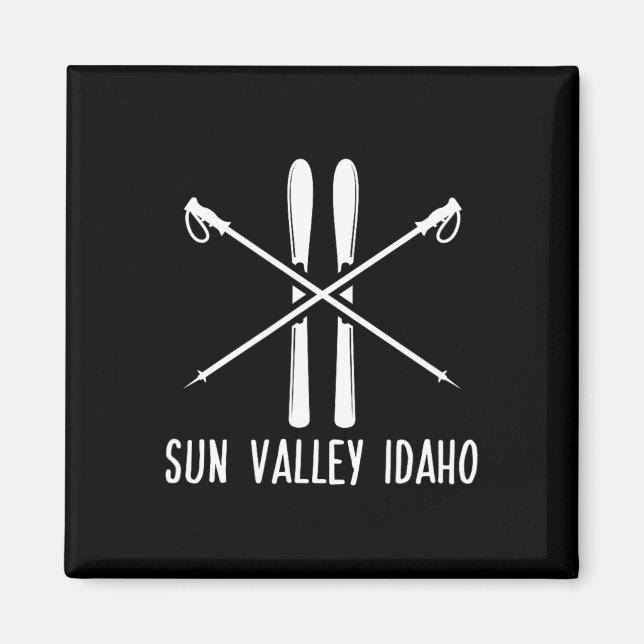 Íman Sun Valley Idaho Ski Skiing Skier Vacation Ho (Frente)