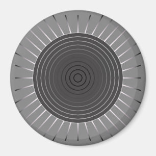 Íman Sunburst geométrico moderno - cinza escuro do