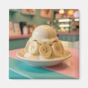 Íman Sundae de Banana de Resina   Loja de Sorvete Retrô