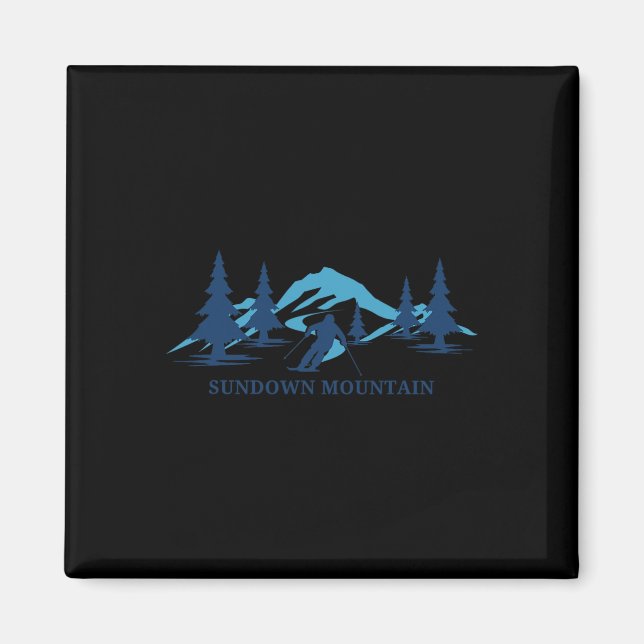 Íman Sundown Mountain Iowa Ski Resort Skiier (Frente)