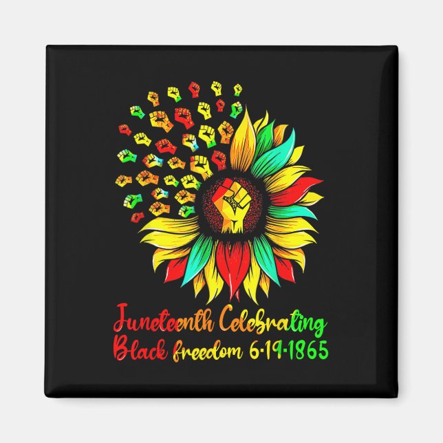Íman Sunflower Black Freedom June 19 1865 Juneteécimo A (Frente)