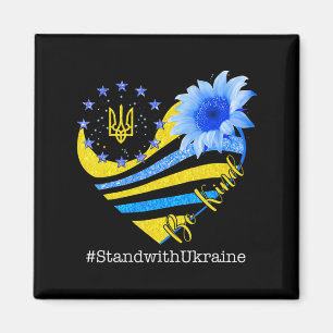 Íman Sunflower Heart Ucraniano Sinalizador Seja Amável