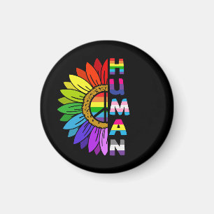 Íman Sunflower Human in Rainbow Color LGBTQ Orgulho