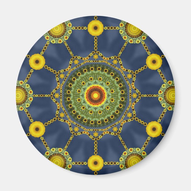 Íman Sunflower Mandala Array Magnet (Frente)