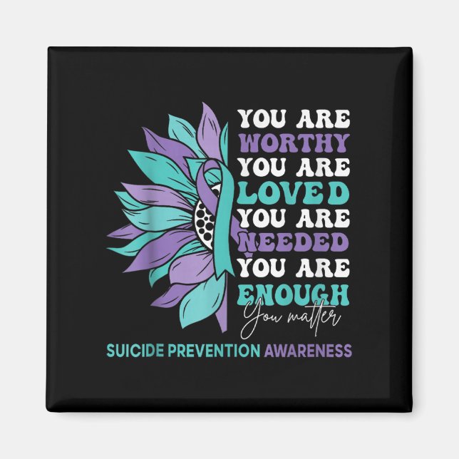Íman Sunflower Motivational Suprt Suicide Prevention Aw (Frente)