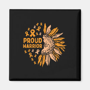 Íman Sunflower Orange Ribbon Proud Guerreiro Leucemia A
