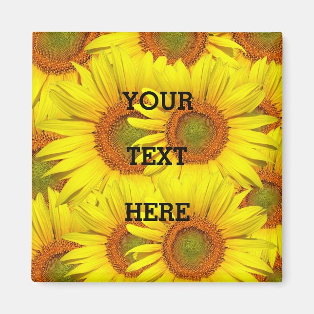 Íman Sunflower Rustic Floral Summer Yellow Casamentos (Frente)