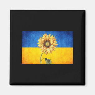 Íman Sunflower Ucrânia Flag Ucraniano Vintage Stand Wit
