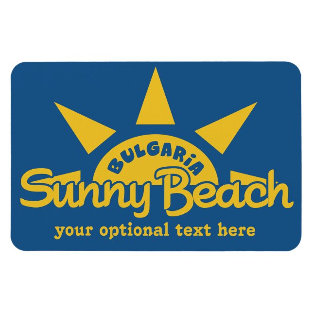 Íman Sunny Beach BULGARIA Texto personalizado e ímã de  (Horizontal)