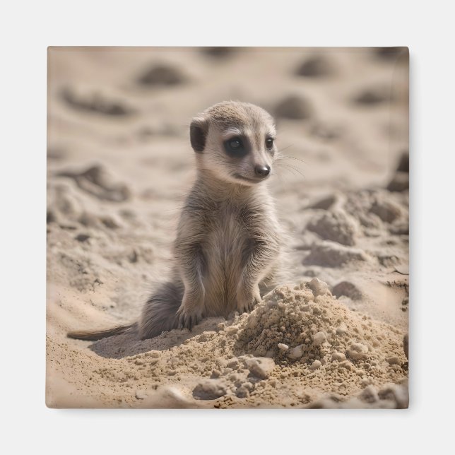 Íman "Sunny Days: Baby Meerkat's Beach Adventure" (Frente)