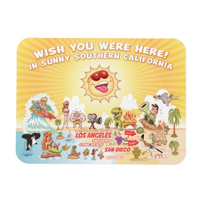 Íman Sunny Southern California Souvenir Magnet (Horizontal)