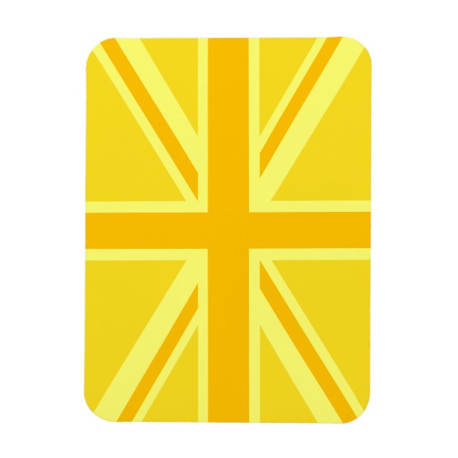 Íman Sunny Yellow Union Jack British Flag Decor (Vertical)
