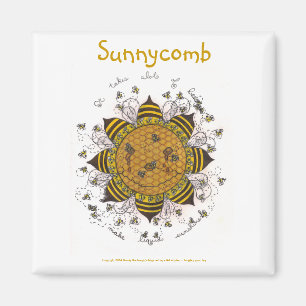Íman Sunnycomb - 2" ímã quadrado (branco)