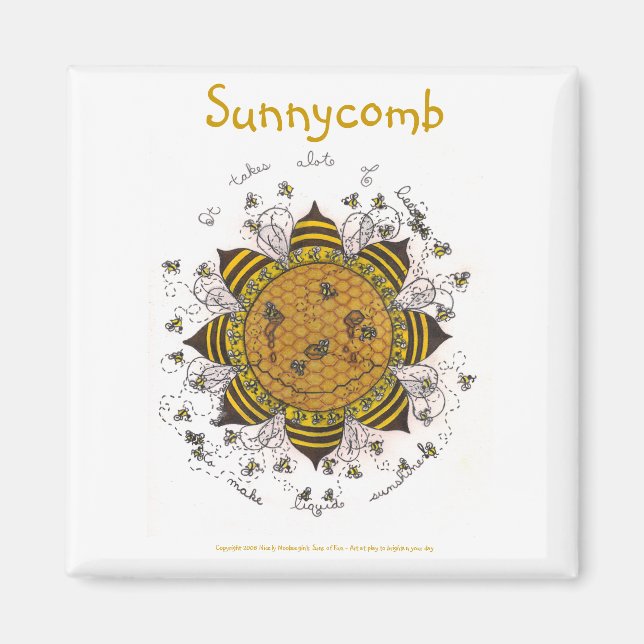 Íman Sunnycomb - Magnet Quadrado de 2" (branco) (Frente)