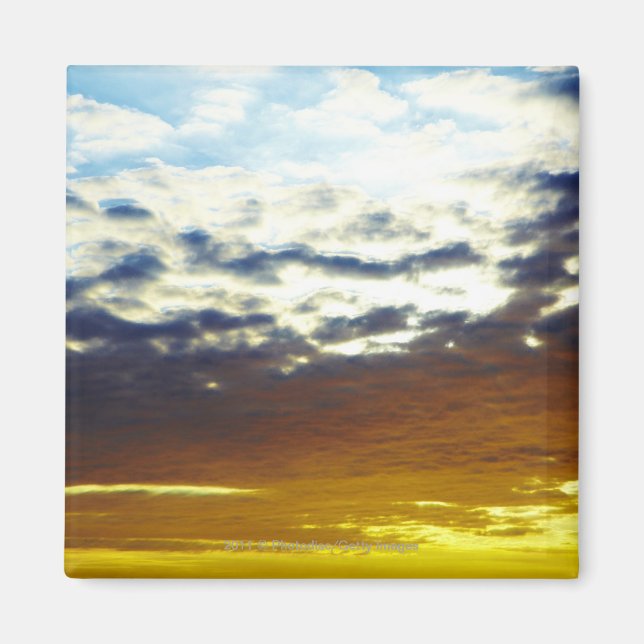 Íman Sunset Amarelo Azul-Motivo com Nuvens (Frente)