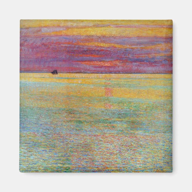 Íman Sunset at Sea (por Childe Hassam) (Frente)