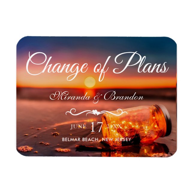 Íman Sunset Beach Mason Jar Blue Night Change of Plan (Horizontal)
