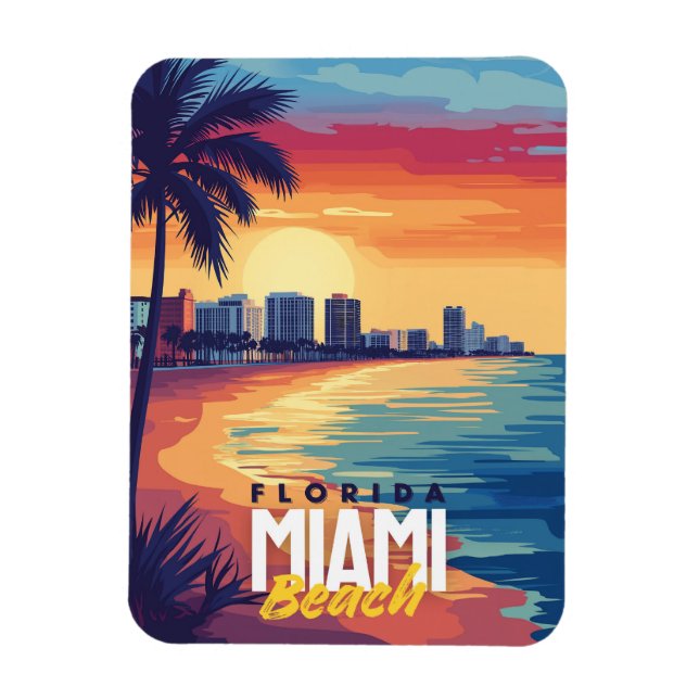 Íman Sunset de Miami Beach | Costeira da Flórida Vibran (Vertical)