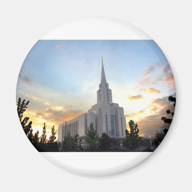 Íman Sunset do Templo de Utah, Montanha Oquirrh LDS (Frente)