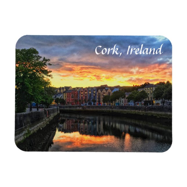 Íman Sunset on River Lee, Cork Ireland Magnet (Horizontal)