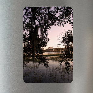 Íman Sunset on Woods Memorial Bridge Magnet