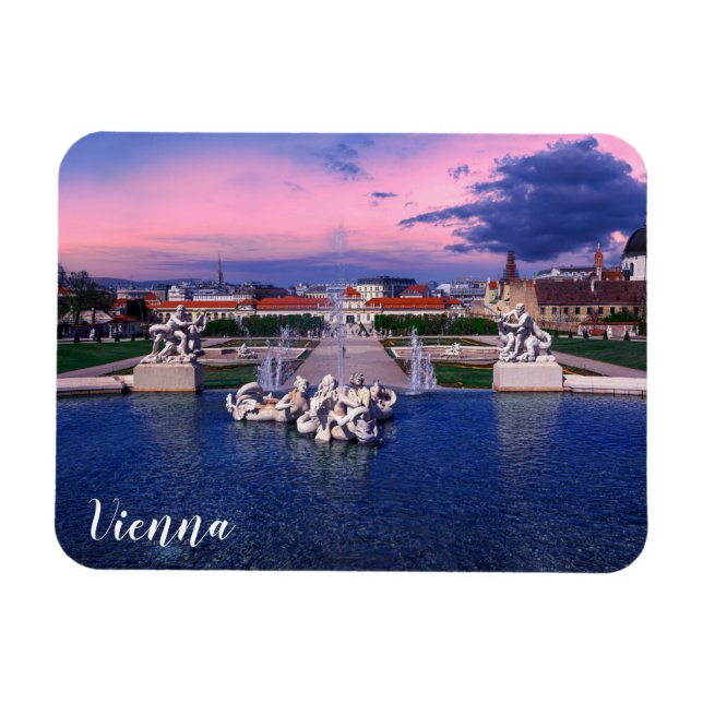 Íman Sunset over fountain em Viena (Horizontal)