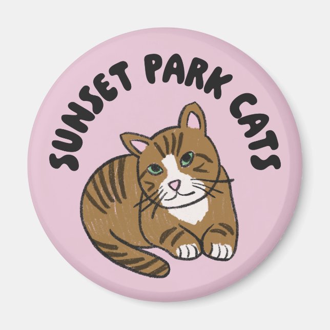 Íman Sunset Park Cats | Magnet | Lenny Rescue Cat Cute  (Frente)