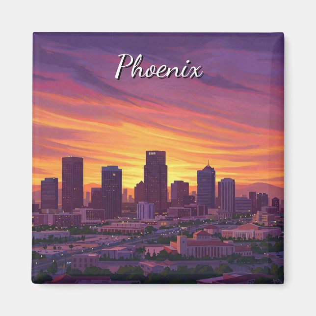 Íman Sunset Phoenix Skyline Arizona (Frente)