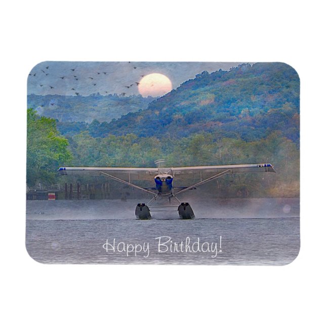 Íman Sunset Seaplane Birthday (Horizontal)