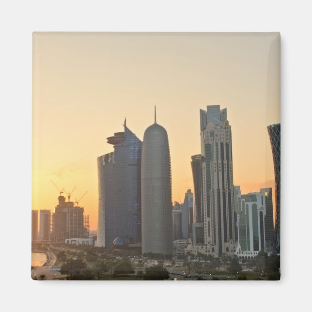 Íman Sunset sobre Doha, imã do Qatar (Frente)