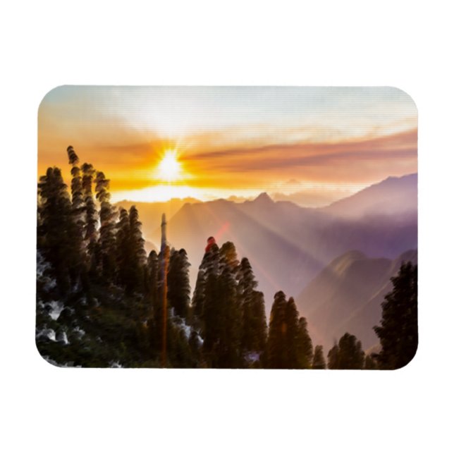 Íman Sunset sobre floresta (Horizontal)